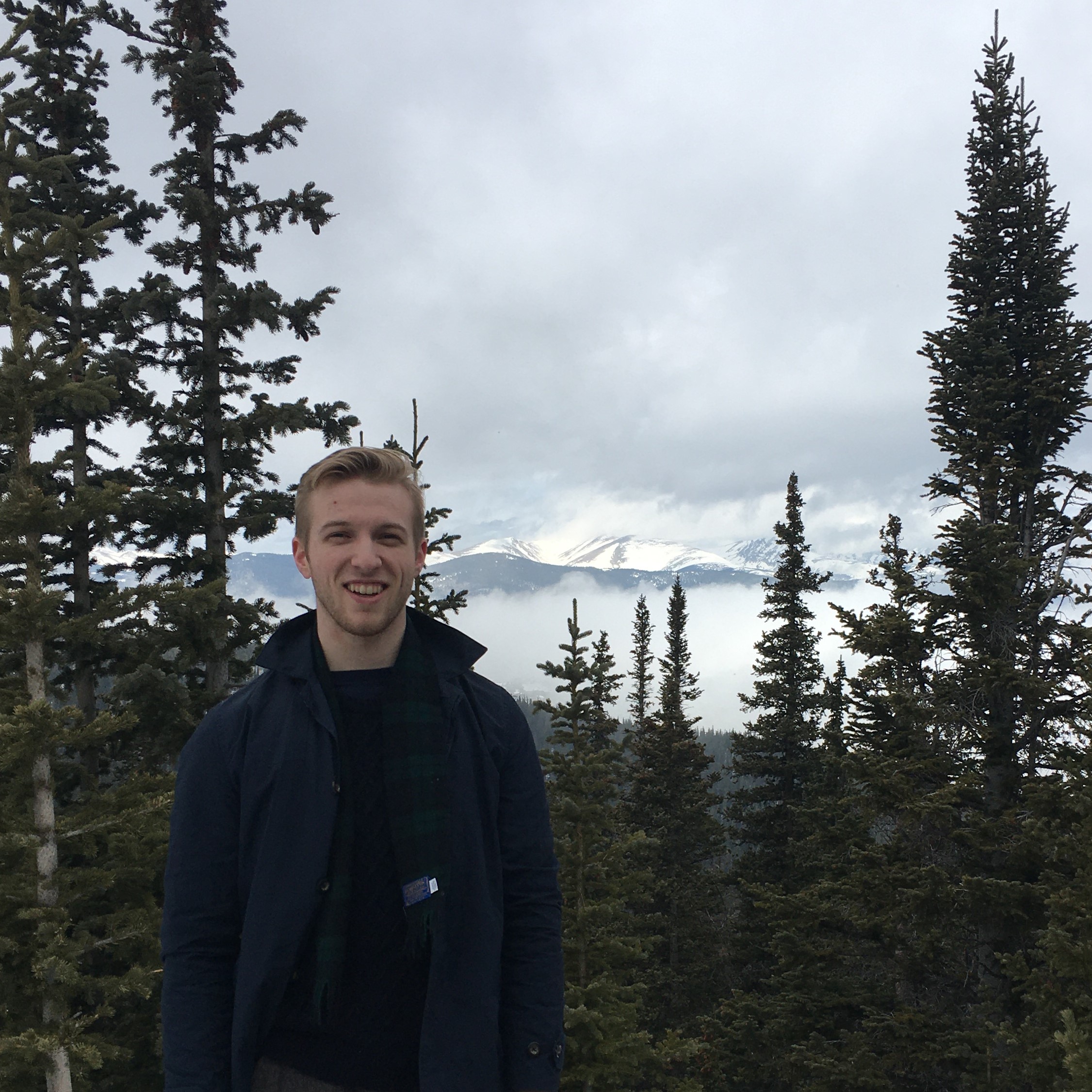 Chris in front of the rockies